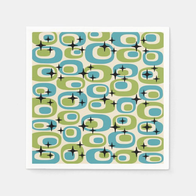 Mid Century Modern Atomic Pattern Napkins (Front)