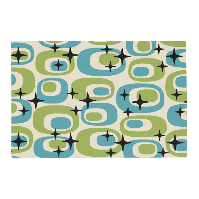 Mid Century Modern Atomic Pattern Placemat (Front)