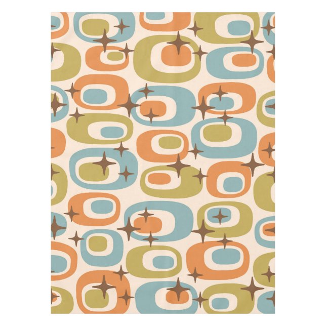 Mid Century Modern Atomic Pattern Tablecloth (Front)