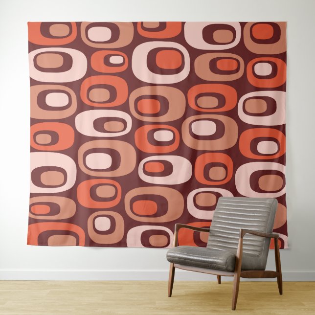 Mid Century Modern Atomic Pattern Tapestry (In Situ (Horizontal))