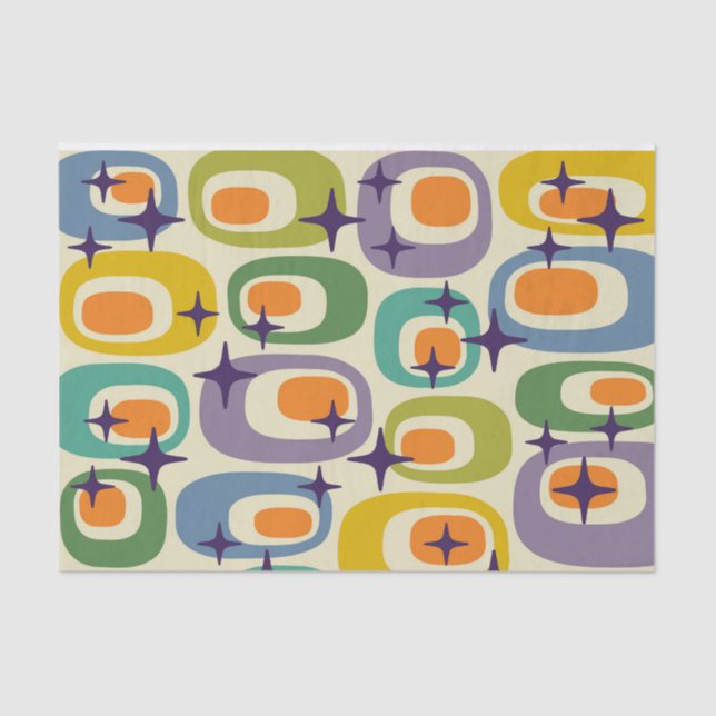 Mid Century Modern Atomic Pattern Tissue Paper (Front)