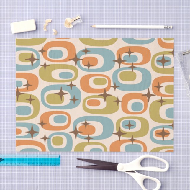 Mid Century Modern Atomic Pattern Tissue Paper (Craft)