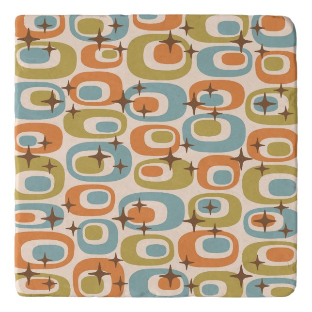 Mid Century Modern Atomic Pattern Trivet (Front)