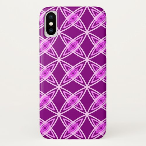 Mid Century Modern Atomic Print _ Amethyst Purple iPhone XS Case