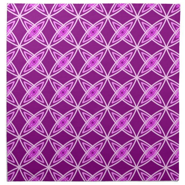 Mid Century Modern Atomic Print - Amethyst Purple Cloth Napkin (Front)