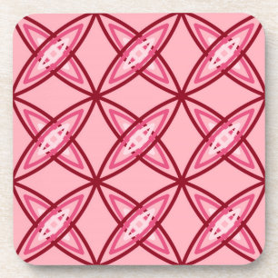 Mid Century Modern Atomic Print - Ballet Pink Coaster