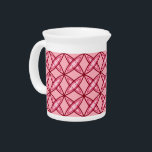 Mid Century Modern Atomic Print - Ballet Pink Drink Pitcher<br><div class="desc">Mid-Century Modern ‘Atomic” geometric pattern of concentric elliptical rings - burgundy,  azalea pink and pale blush on a soft ballet pink background</div>