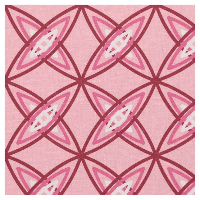Mid Century Modern Atomic Print - Ballet Pink Fabric (Close Up)