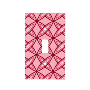 Mid Century Modern Atomic Print - Ballet Pink Light Switch Cover