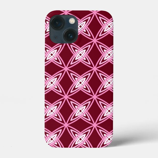 Mid Century Modern Atomic Print - Burgundy Wine Case-Mate iPhone Case (Back)