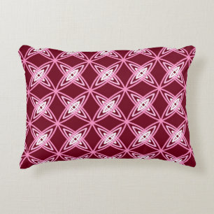 Mid Century Modern Atomic Print - Burgundy Wine Decorative Pillow