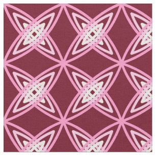 Mid Century Modern Atomic Print - Burgundy Wine Fabric