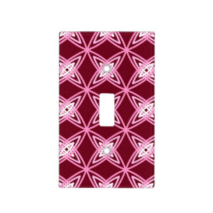 Mid Century Modern Atomic Print - Burgundy Wine Light Switch Cover