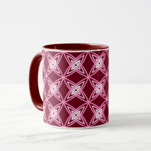 Mid Century Modern Atomic Print - Burgundy Wine Mug