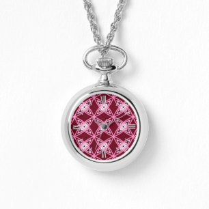 Mid Century Modern Atomic Print - Burgundy Wine Watch