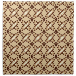 Mid Century Modern Atomic Print - Camel Tan Cloth Napkin