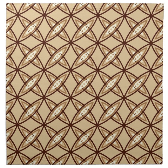 Mid Century Modern Atomic Print - Camel Tan Cloth Napkin (Front)