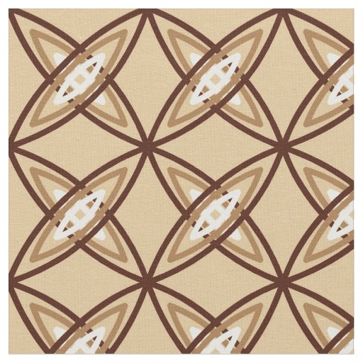 Mid Century Modern Atomic Print - Camel Tan Fabric
