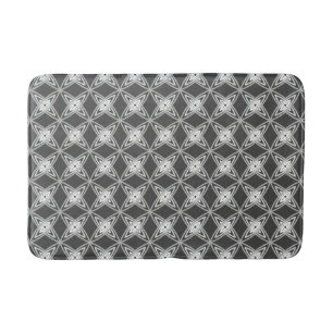 Mid Century Modern Atomic Print - Charcoal Gray Bath Mat