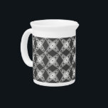 Mid Century Modern Atomic Print - Charcoal Gray Drink Pitcher<br><div class="desc">Mid-Century Modern ‘Atomic” geometric pattern of concentric elliptical rings - shades of silver gray / grey and white on a deep charcoal gray background</div>
