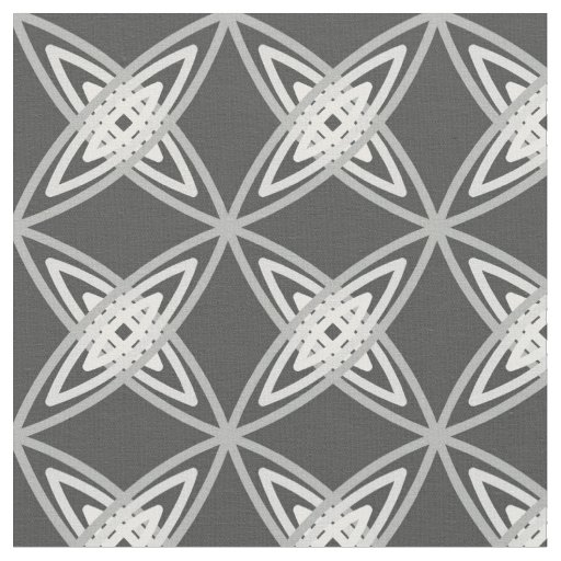 Mid Century Modern Atomic Print - Charcoal Gray Fabric