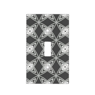 Mid Century Modern Atomic Print - Charcoal Gray Light Switch Cover