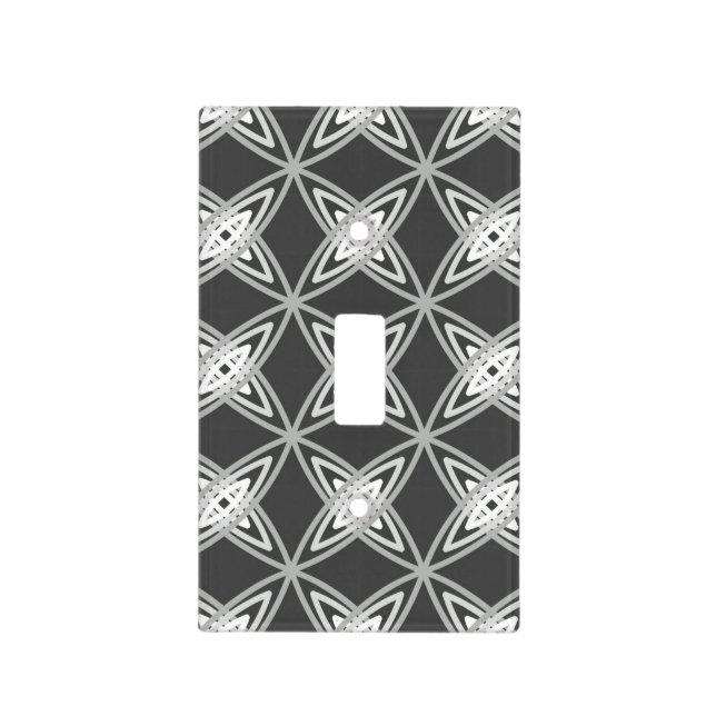 Mid Century Modern Atomic Print - Charcoal Gray Light Switch Cover (Front)