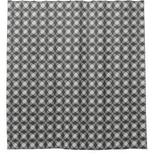 Mid Century Modern Atomic Print - Charcoal Gray Shower Curtain