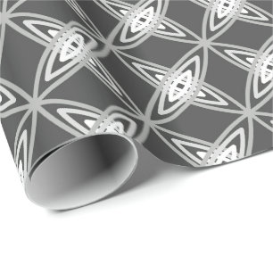 Mid Century Modern Atomic Print - Charcoal Gray Wrapping Paper