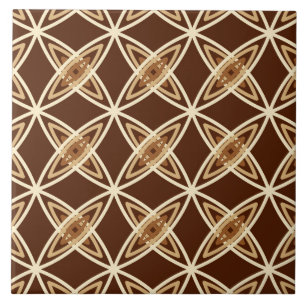 Mid Century Modern Atomic Print - Chocolate Brown Ceramic Tile