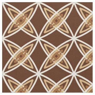 Mid Century Modern Atomic Print - Chocolate Brown Fabric