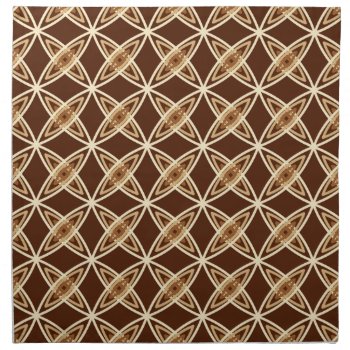 Mid Century Modern Atomic Print - Chocolate Brown Napkin by Floridity at Zazzle