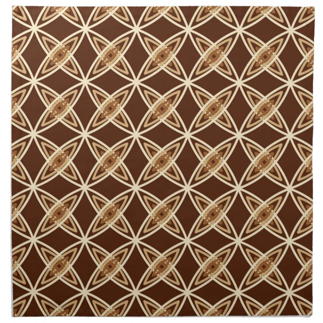 Mid Century Modern Atomic Print - Chocolate Brown Napkin (Front)