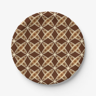 Mid Century Modern Atomic Print - Chocolate Brown Paper Plates