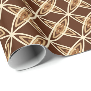Mid Century Modern Atomic Print - Chocolate Brown Wrapping Paper