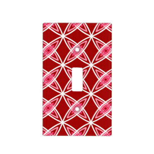 Mid Century Modern Atomic Print - Dark Red Light Switch Cover
