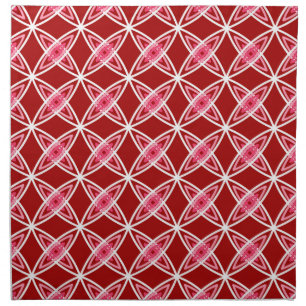 Mid Century Modern Atomic Print - Dark Red Napkin