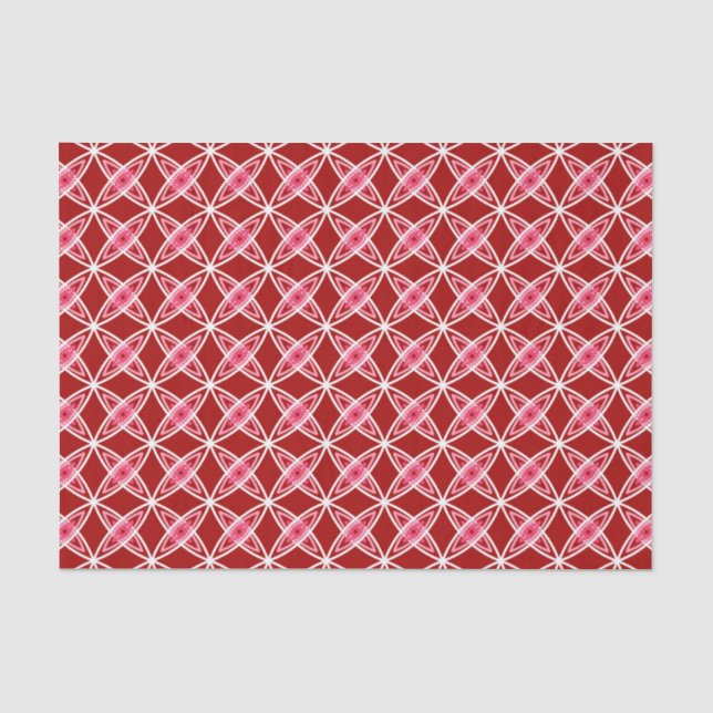 Mid Century Modern Atomic Print - Dark Red Tissue Paper (Front)