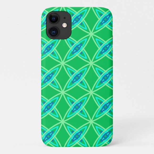 Mid Century Modern Atomic Print - Jade Green Case-Mate iPhone Case (Back)