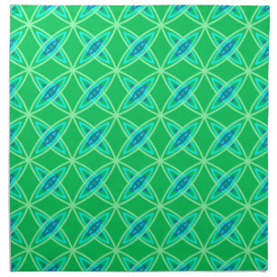 Mid Century Modern Atomic Print - Jade Green Cloth Napkin