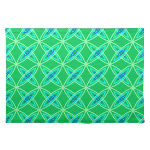 Mid Century Modern Atomic Print - Jade Green Cloth Placemat