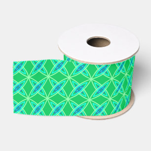 Mid Century Modern Atomic Print - Jade Green Grosgrain Ribbon