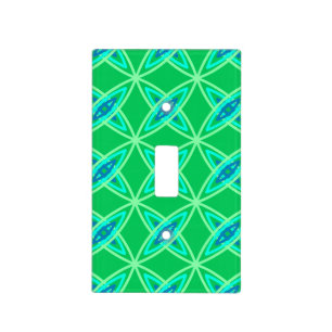 Mid Century Modern Atomic Print - Jade Green Light Switch Cover