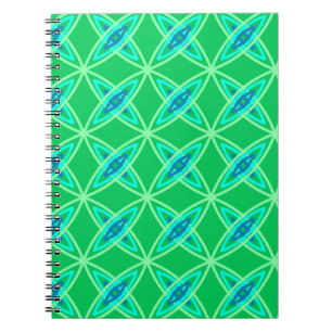 Mid Century Modern Atomic Print - Jade Green Notebook