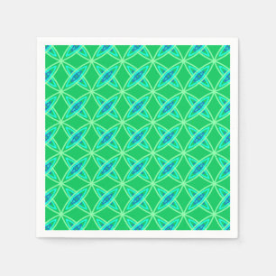 Mid Century Modern Atomic Print - Jade Green Paper Napkins