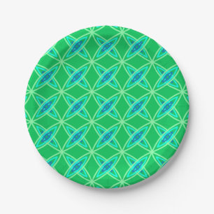 Mid Century Modern Atomic Print - Jade Green Paper Plates