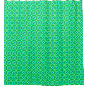 Mid Century Modern Atomic Print - Jade Green Shower Curtain