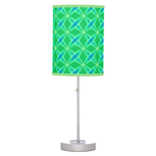 Mid Century Modern Atomic Print - Jade Green Table Lamp