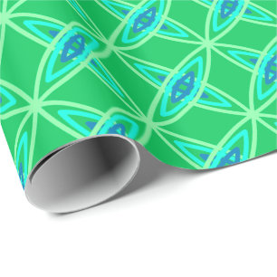 Mid Century Modern Atomic Print - Jade Green Wrapping Paper