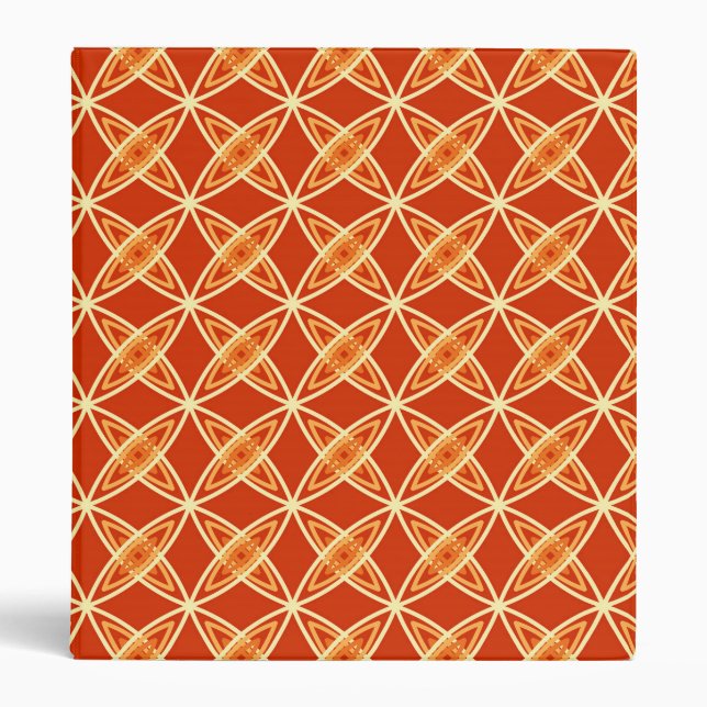 Mid Century Modern Atomic Print - Mandarin Orange Binder (Front)